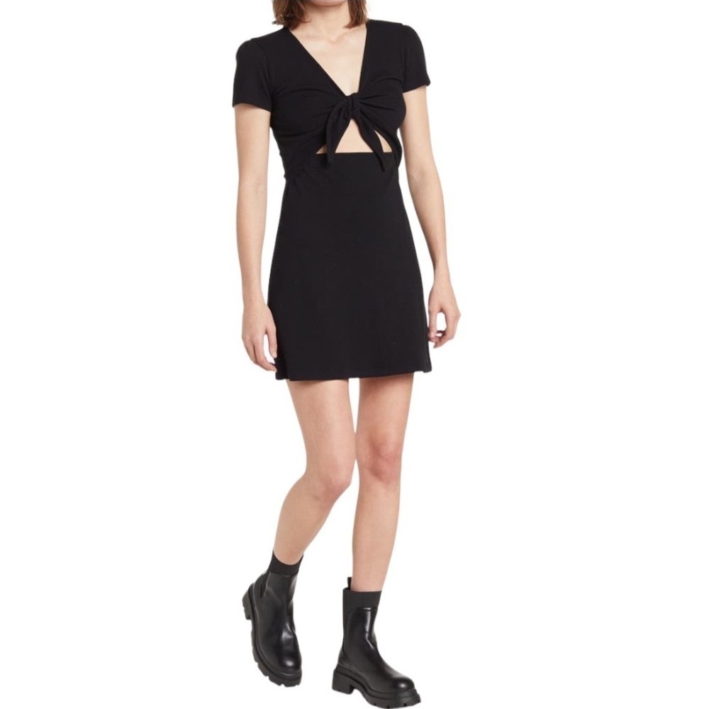 BP. Tie Front Rib Knit Dress